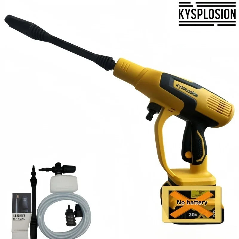 Cordless Pressure Washer 380W Portable High-Pressure Brushless Car Washer Gun 653PSI 3-Speed For Dewalt 20V tools Battery