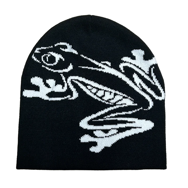 Tree Frog Pattern Beanie Knitted Cap for Men & Women, Outdoor Sports Warm Ski Hat