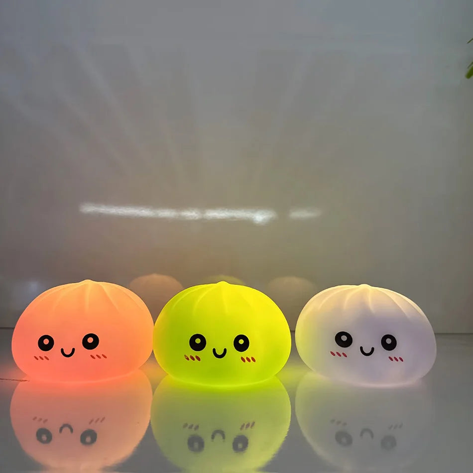 Dumplings Stress Relief Fidget Toys Bedroom Desktop Decoration Dumpling Vinyl Doll Night Light Luminous Toy Surprise Girl Gift