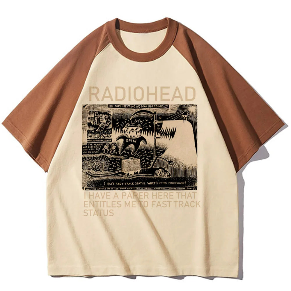 Radiohead t-shirts women soft fabric t shirt girl comic 2000s clothes