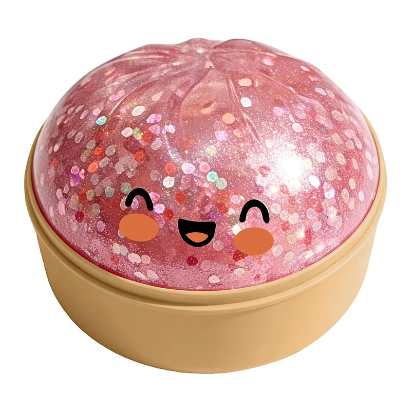 Dumplings Glitter Dumpling Toy Cute Dumplings Squishiest With Steamer Box Stress & Anxiety Toys For Focus ADHD Population
