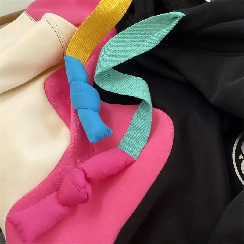 Silver Fox Velvet New 2024 Korean Edition Plush Hoodie Women's  Contrast Hoodie Mid to Long Women's Coat Trendy