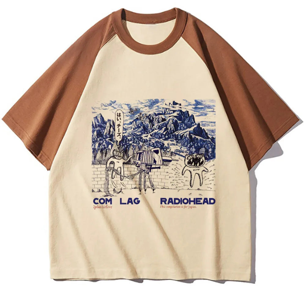 Radiohead t-shirts women soft fabric t shirt girl comic 2000s clothes