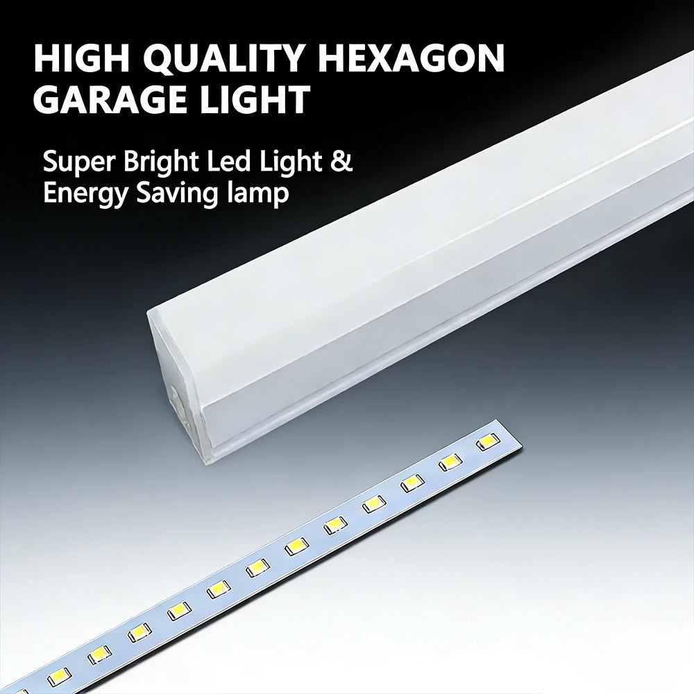 Hexagon Garage Lights Grids LED Ceiling Lamp 6500K Super Bright Honeycomb Lights Ceiling for Warehouse Car Shop Exhibition Hall