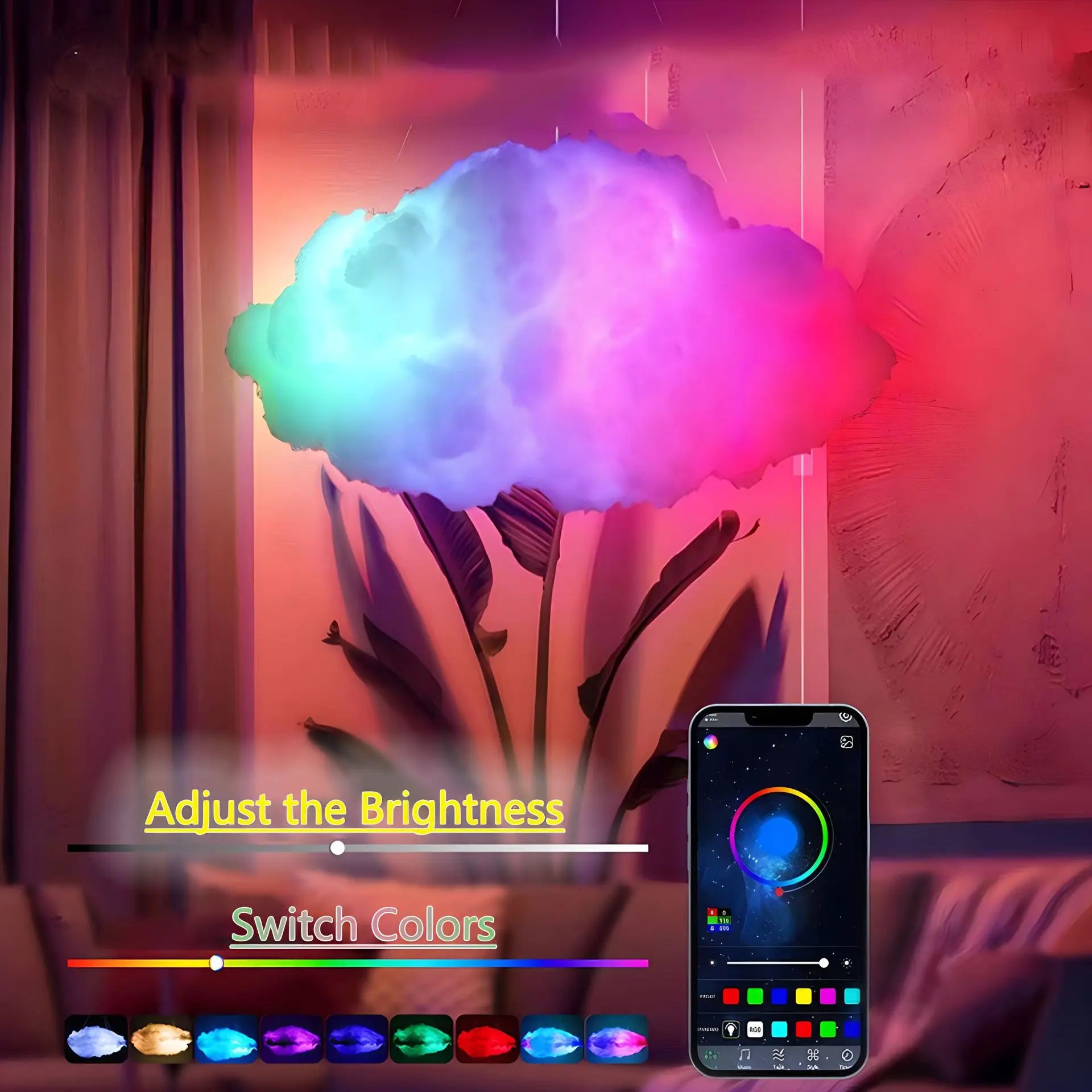 DIY Led Clouds Light Music Sync RGBIC LED Strip Lights Smart APP Remote Control Ambient Ceiling Lamp For Gaming Room Decor