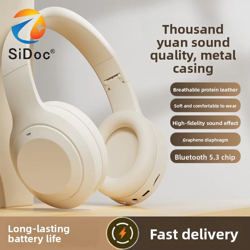 Head mounted wireless Bluetooth earphones, popular esports earphones with good texture and long-lasting battery life, BT 5.3