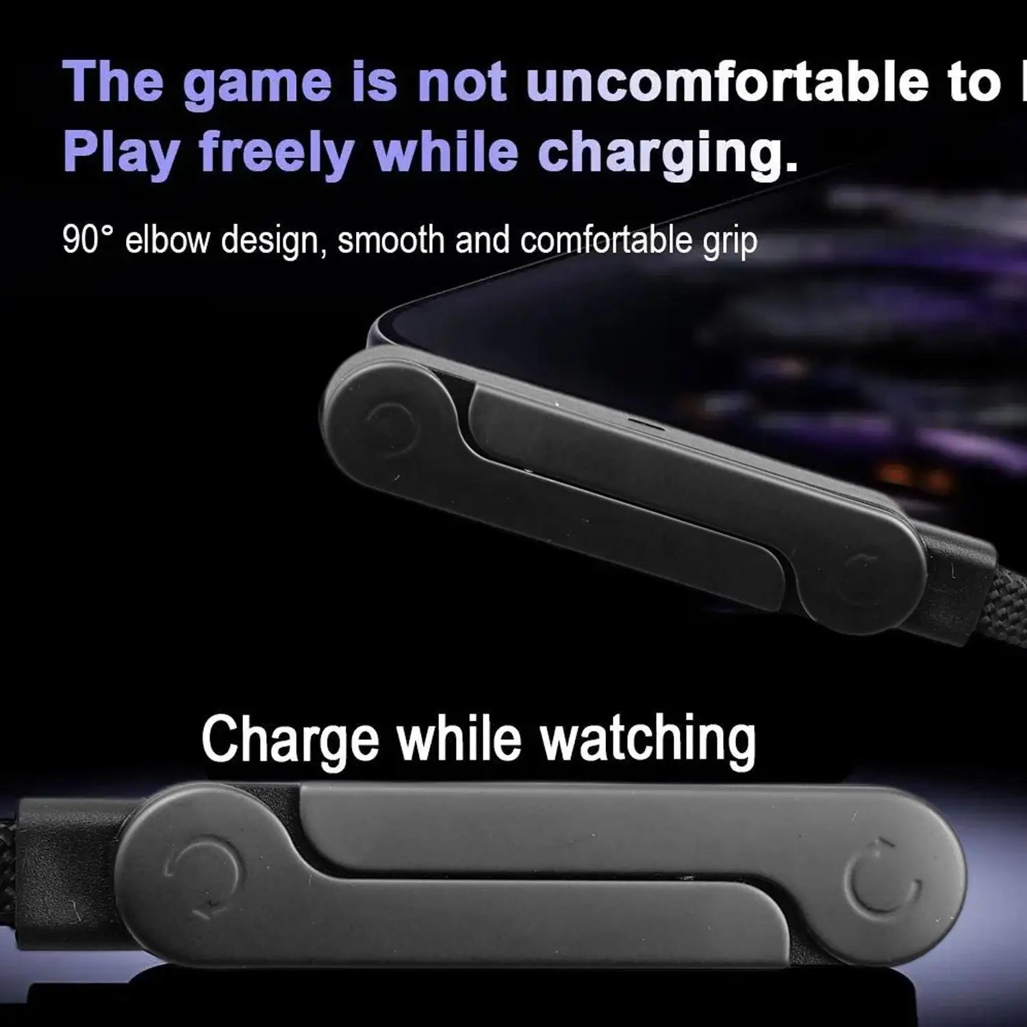 240W PD Type C Fast Charging Cable With Phone Holder Stand Bracket for Gaming Video 90°Ellow Data Cord for IPhone 17 16 15 PM Mi