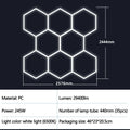 Hexagon Garage Lights Grids LED Ceiling Lamp 6500K Super Bright Honeycomb Lights Ceiling for Warehouse Car Shop Exhibition Hall