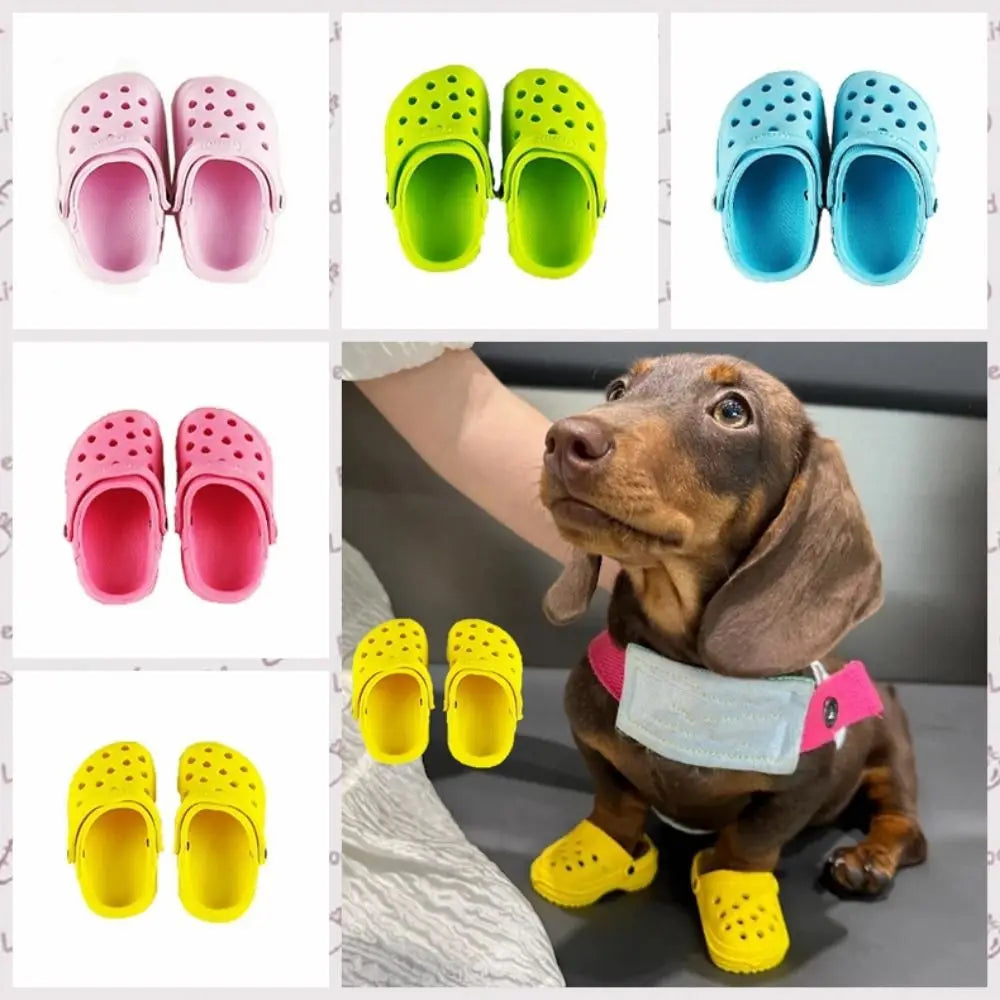 Cat Shoes for Cats A Pair Cute Pet Sandals Non-slip Summer Dog Shoes Comfortable Hole Shoes Breathable Dog Accessories CW67
