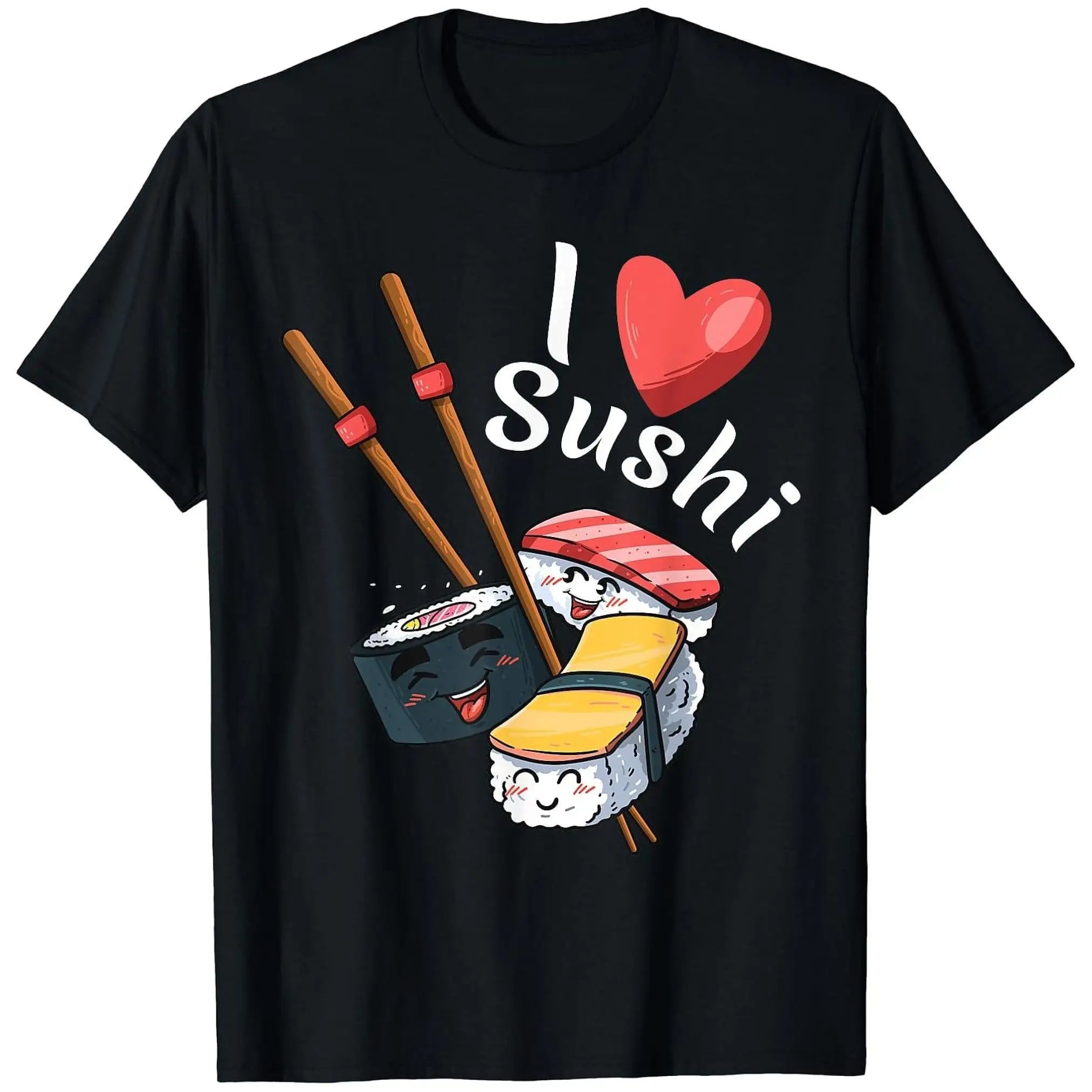 Sushi Graphic Print Summer Autumn Winter Women's Short Sleeved T-shirts Casual Outdoor Street Trend Fashion Graphic Tshirts Y2K